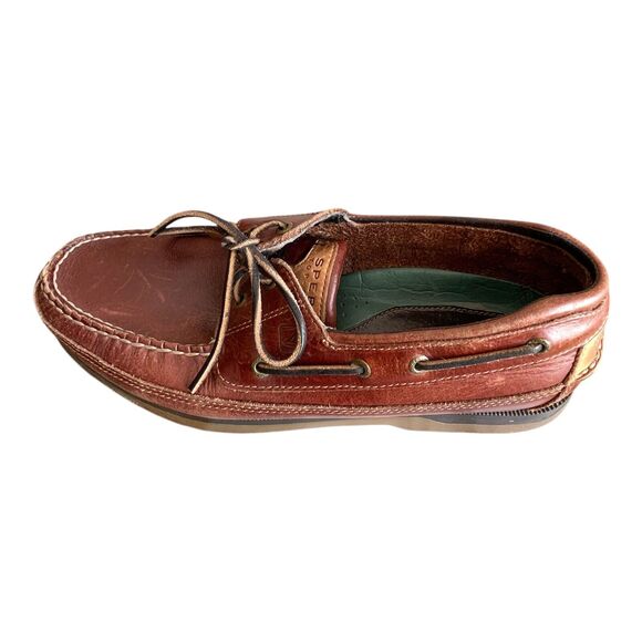 Sperry Boat Shoe Mens 12M Mako Collection Leather Brown 2 eye top Sider - Picture 1 of 7